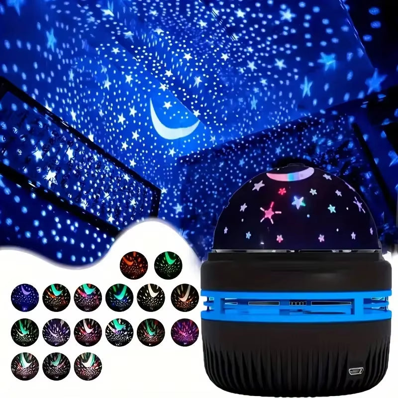 Colorful LED Starry Sky Projector Galaxy Light Magic Ball Moon Star Night Light Bedroom Atmosphere Lamp for Home Decoration