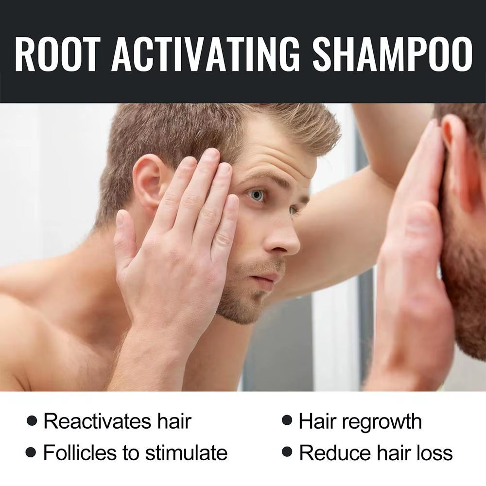 2PCS anti Baldness Shampoo Thickening Shampoo Root Activator Shampoo Nourish Hair Regrowth Shampoo for Thinning Hair & Hair Loss