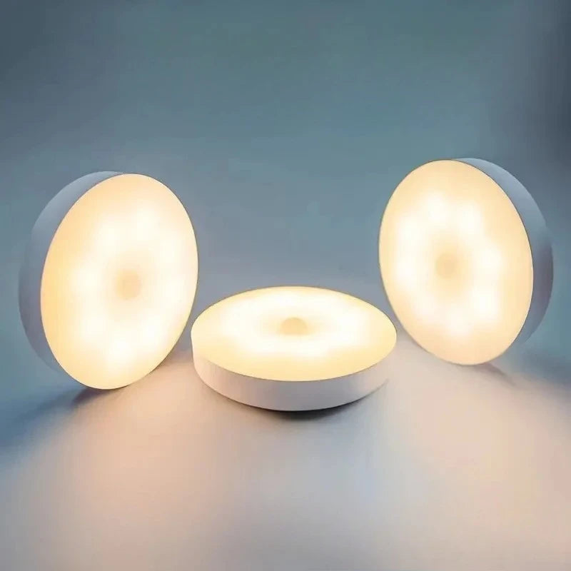 LED Smart Human Body Sensor Night Lamp Emergency Automatic Lighting USB Charging Wireless Magentic Suction Use Night Light
