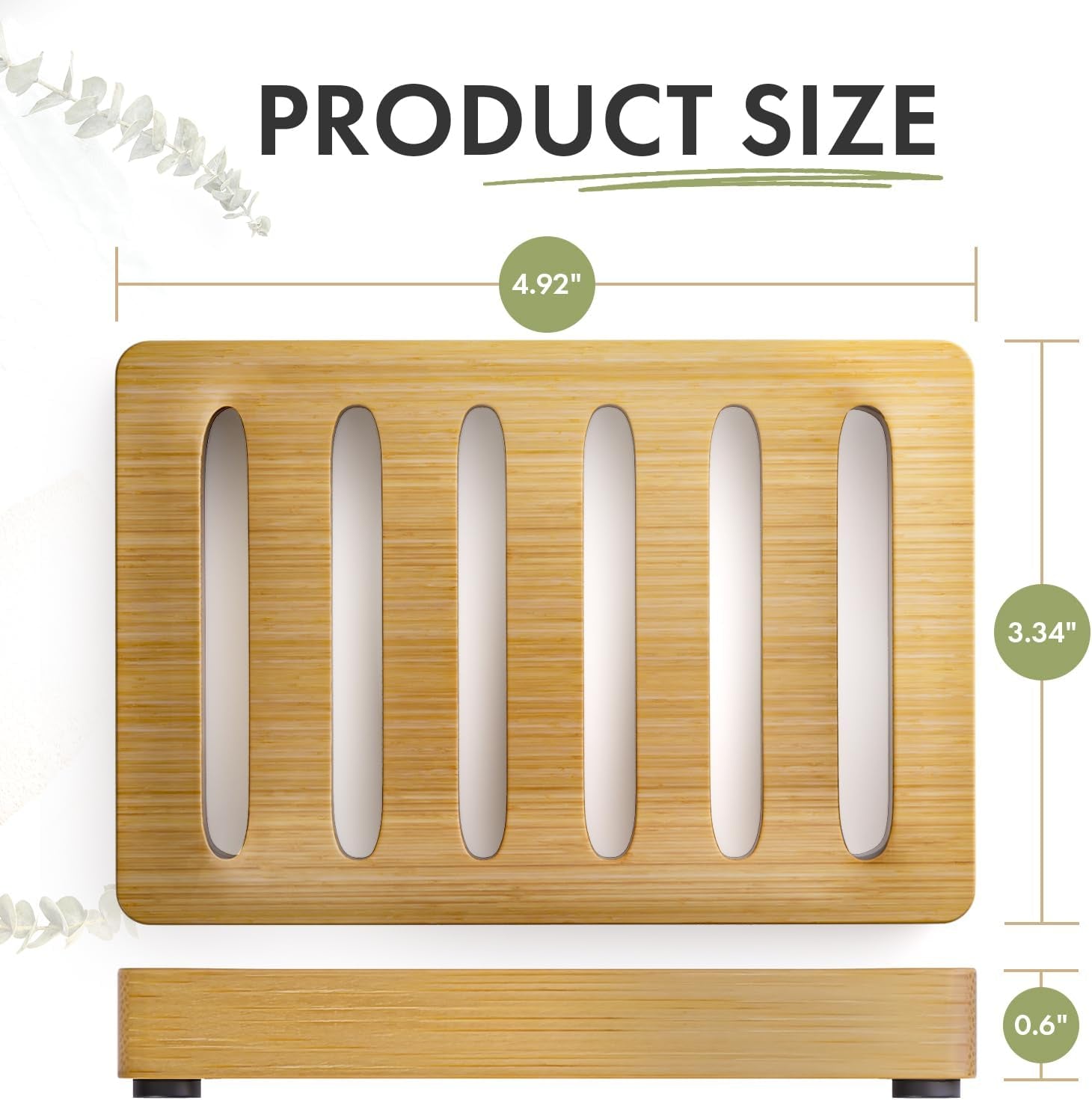 Soap Holder, Bamboo Soap Dish, Wooden Soap Holder Soap Dish, 2 Pack Bamboo Soap Holder, Soap Dishes for Bar Soap, Wooden Soap Tray, Kitchen Soap Tray Self Draining (Wooden Color)