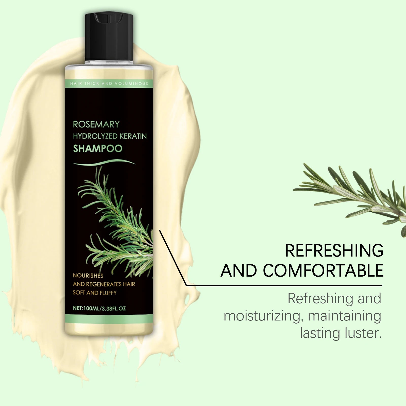 Rosemary Natural Shampoo Hair Thickness Loss Deep Nourishing Scalp Care Strengthen Repair Damaged Oil Control for Men Women