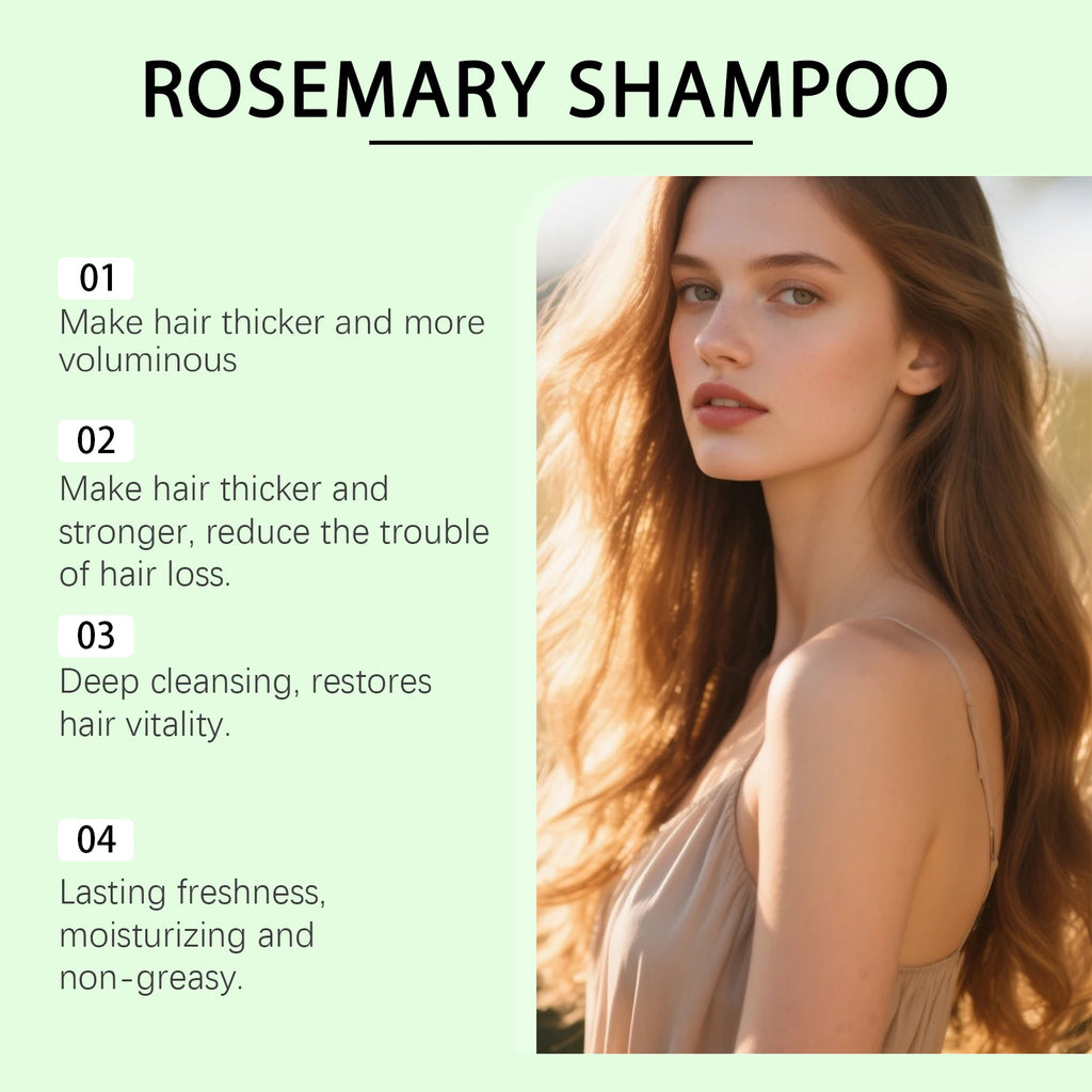 Rosemary Natural Shampoo Hair Thickness Loss Deep Nourishing Scalp Care Strengthen Repair Damaged Oil Control for Men Women