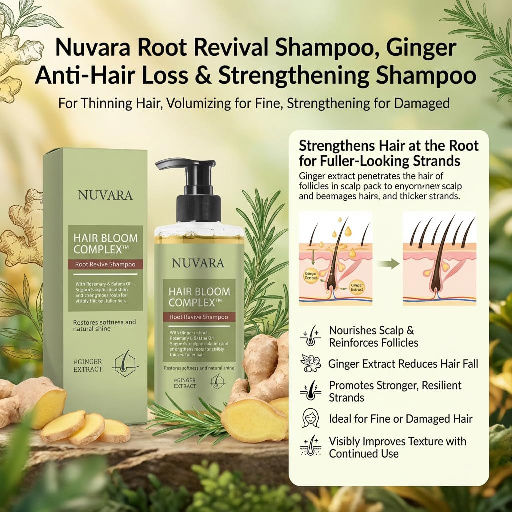 Shampoo, Root Revival Shampoo, Thinning Hair, Volumizing for Fine Hair, Strengthening for Damaged Hair, 100ML/3.38OZ