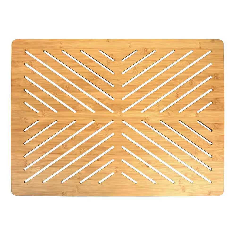 Natural 17.75 In. X 23.75 In. Bamboo Floor and Bath Mat