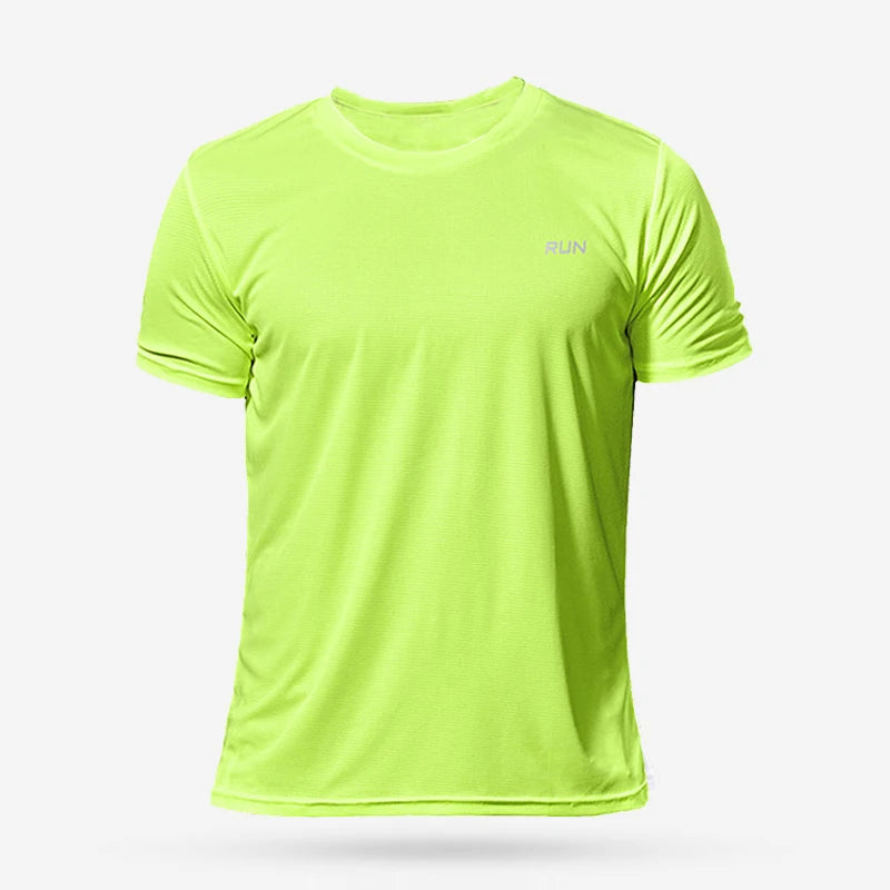 Summer Mens Quick Dry Running Bodybuilding Shirts Sport Gym T Shirt Men Short Sleeve Fitness Tops Oversized T-Shirt Jersey