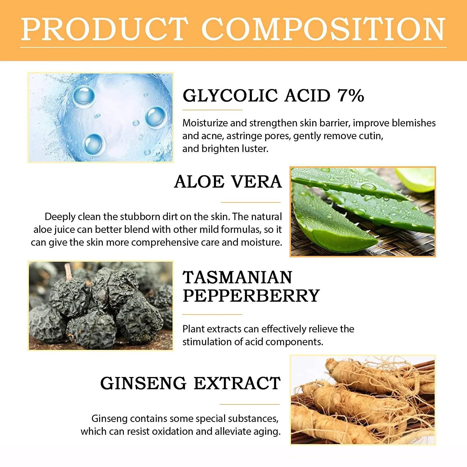 100ml Glycolic Acid 7% Toning Solution To Remove Acne and Moisturize Skin Rejuvenating Lotion Net wt: 100ml